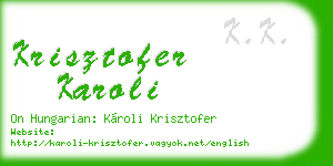 krisztofer karoli business card